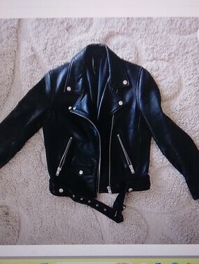 Nobody Denim Black Leather Moto Jacket - Women's Classic Biker Style Size XS
